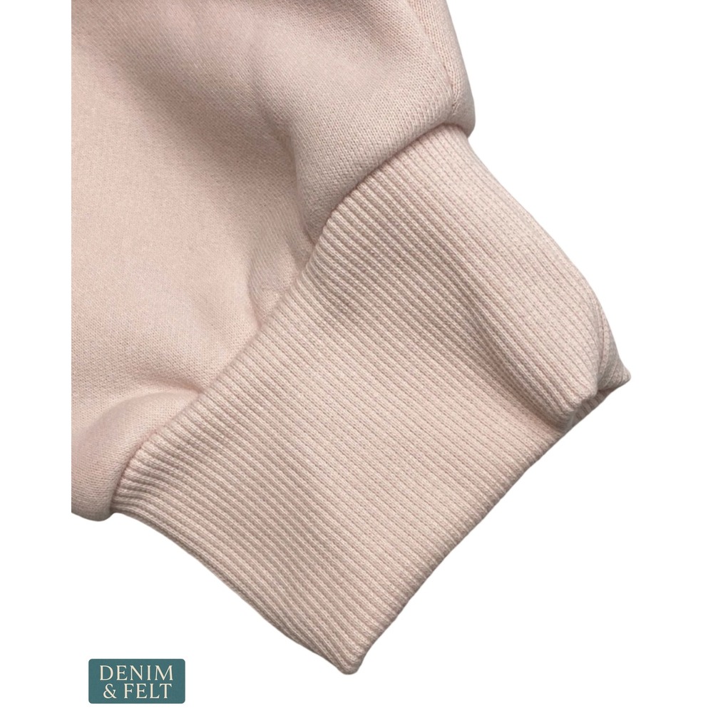 NEW Parke Varsity Mockneck Rose White Fleece Sweatshirt L/XL Oversized Pullover - Picture 9 of 15